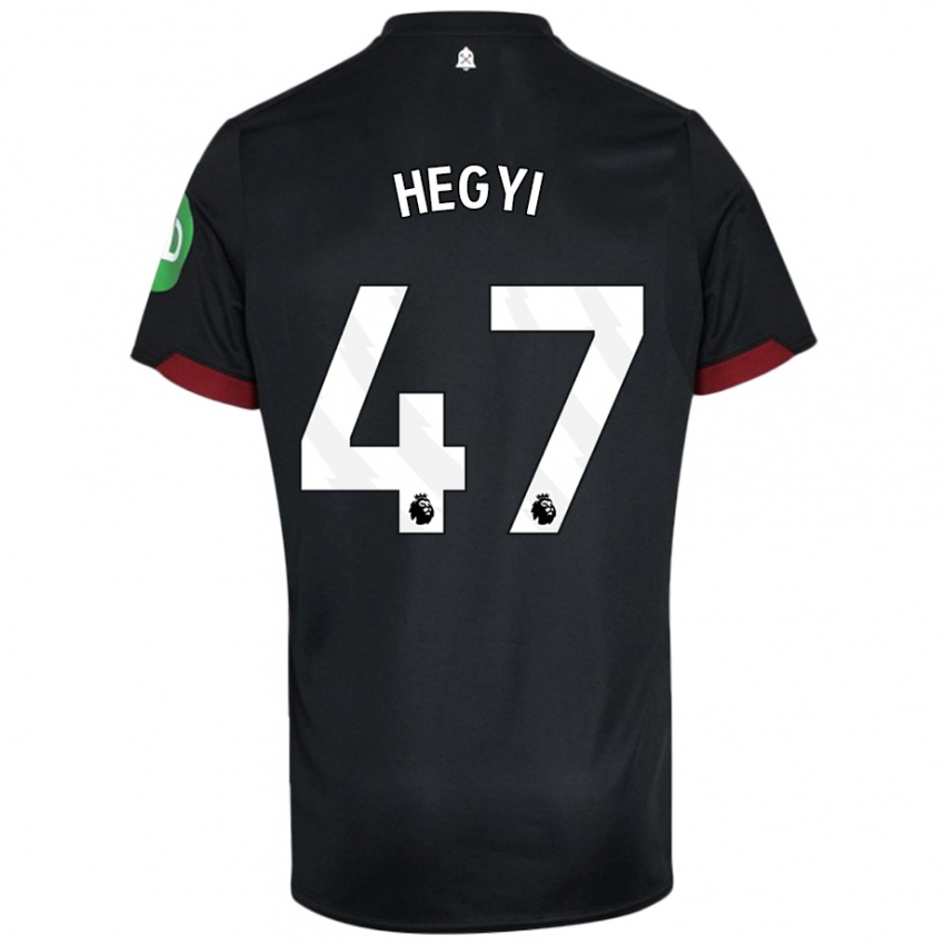 Niño Camiseta Krisztian Hegyi #47 Negro Blanco 2ª Equipación 2024/25 La Camisa Chile