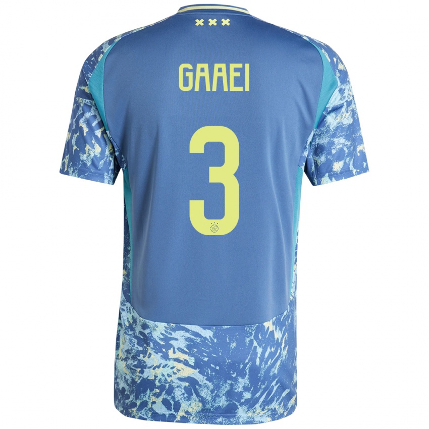 Niño Camiseta Anton Gaaei #3 Gris Azul Amarillo 2ª Equipación 2024/25 La Camisa Chile