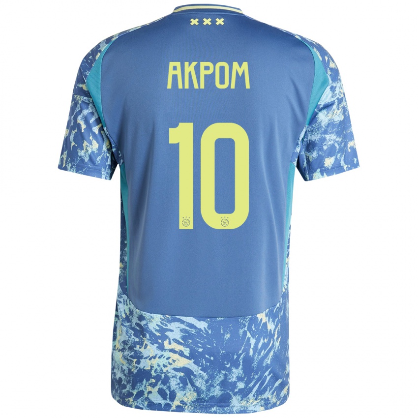 Niño Camiseta Chuba Akpom #10 Gris Azul Amarillo 2ª Equipación 2024/25 La Camisa Chile