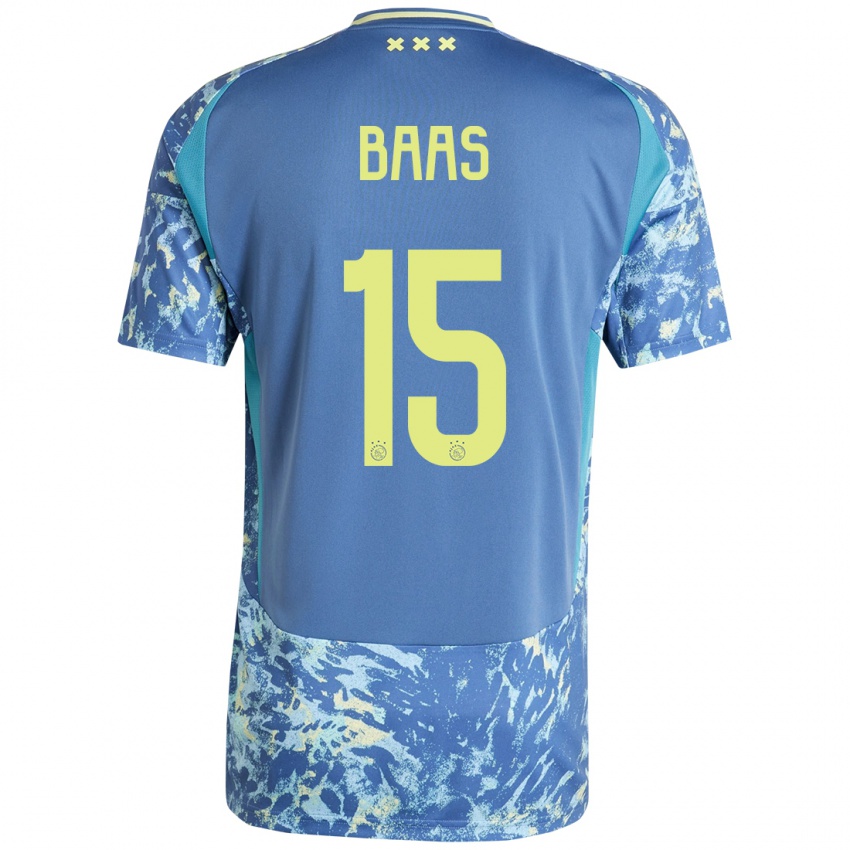 Niño Camiseta Youri Baas #15 Gris Azul Amarillo 2ª Equipación 2024/25 La Camisa Chile