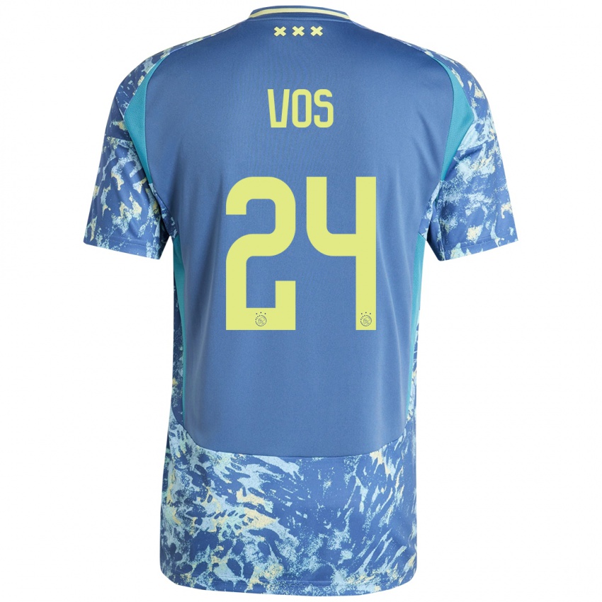 Niño Camiseta Silvano Vos #24 Gris Azul Amarillo 2ª Equipación 2024/25 La Camisa Chile