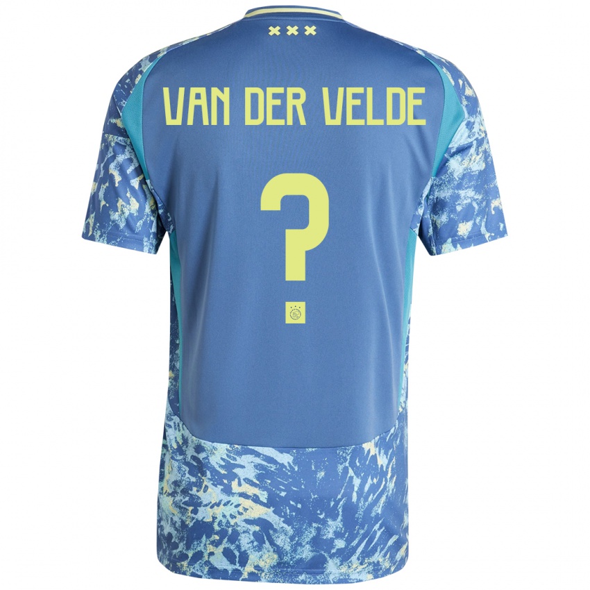 Niño Camiseta Valentijn Van Der Velde #0 Gris Azul Amarillo 2ª Equipación 2024/25 La Camisa Chile