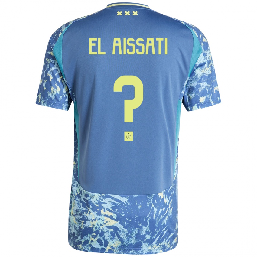 Niño Camiseta Yasser El Aissati #0 Gris Azul Amarillo 2ª Equipación 2024/25 La Camisa Chile