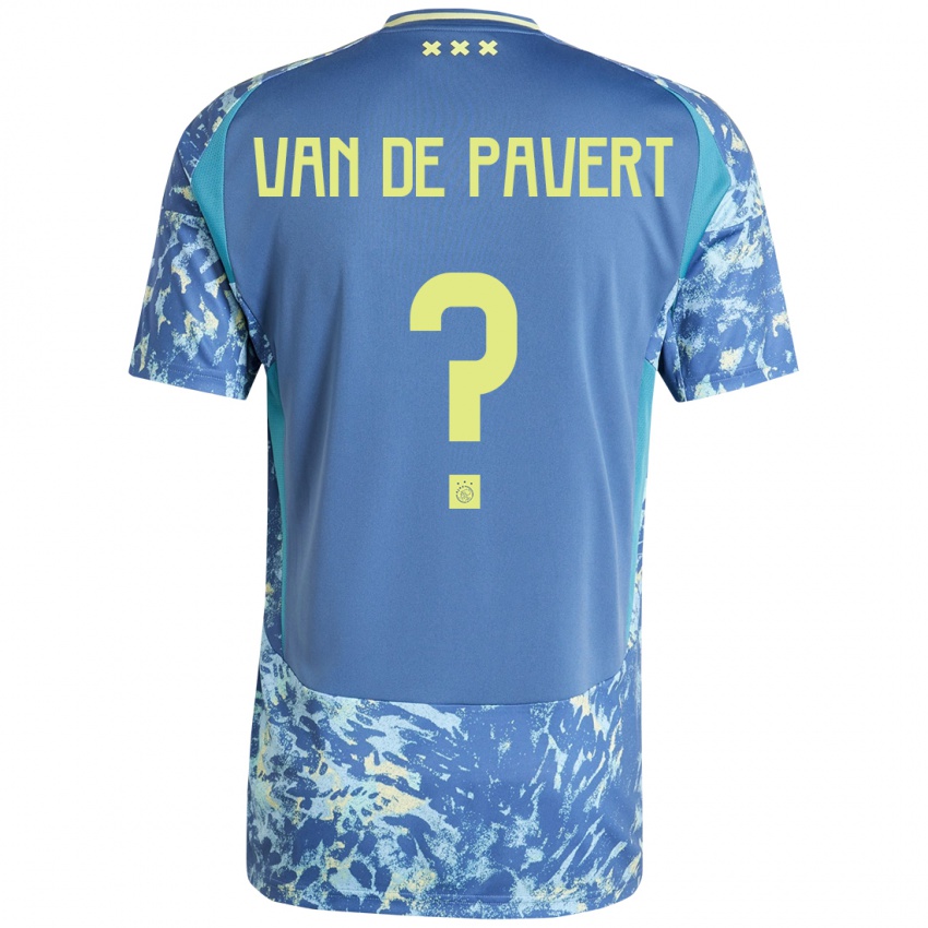 Niño Camiseta Ryan Van De Pavert #0 Gris Azul Amarillo 2ª Equipación 2024/25 La Camisa Chile