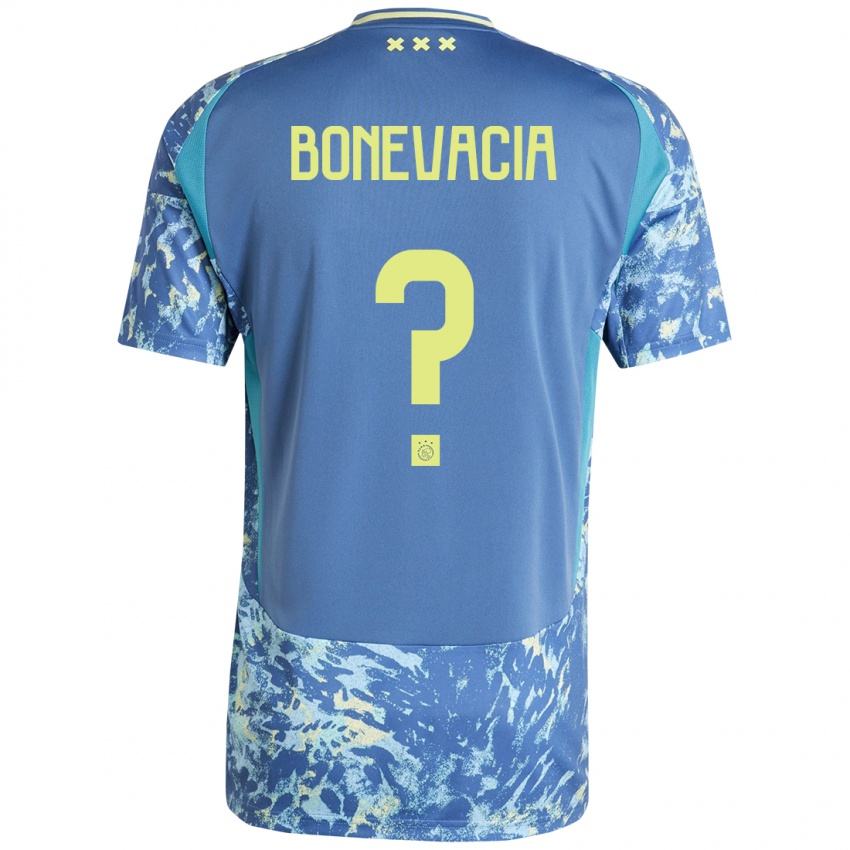 Niño Camiseta Giuliano Bonevacia #0 Gris Azul Amarillo 2ª Equipación 2024/25 La Camisa Chile