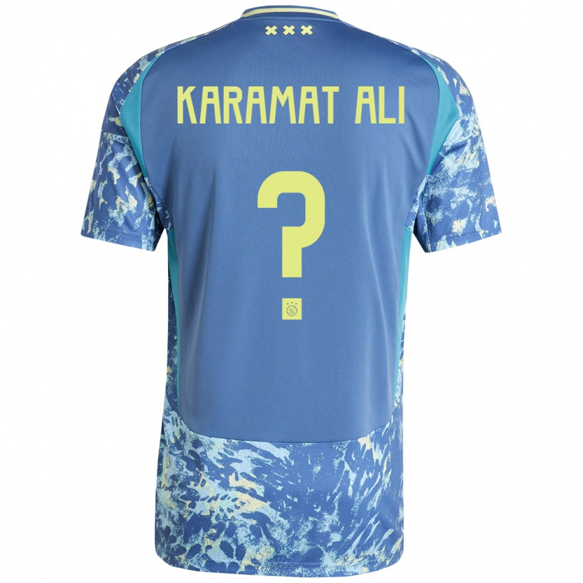 Niño Camiseta Yaïr Karamat Ali #0 Gris Azul Amarillo 2ª Equipación 2024/25 La Camisa Chile