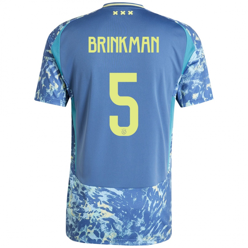 Niño Camiseta Tim Brinkman #5 Gris Azul Amarillo 2ª Equipación 2024/25 La Camisa Chile