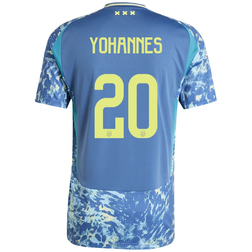 Niño Camiseta Lily Yohannes #20 Gris Azul Amarillo 2ª Equipación 2024/25 La Camisa Chile