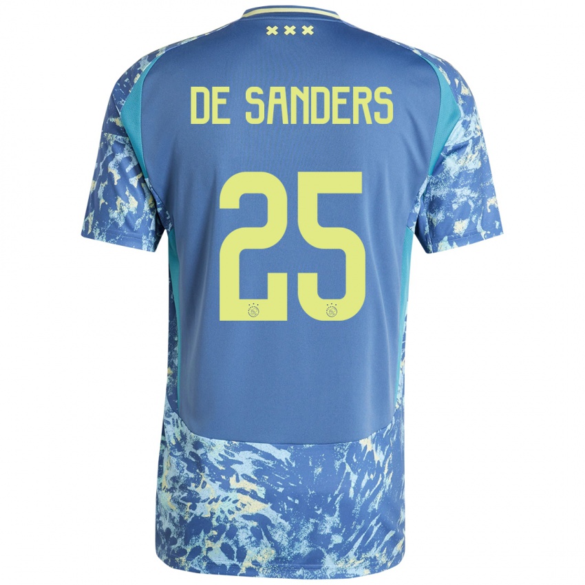 Niño Camiseta Kay-Lee De Sanders #25 Gris Azul Amarillo 2ª Equipación 2024/25 La Camisa Chile