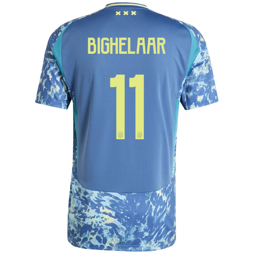 Niño Camiseta Marjolijn Van Den Bighelaar #11 Gris Azul Amarillo 2ª Equipación 2024/25 La Camisa Chile