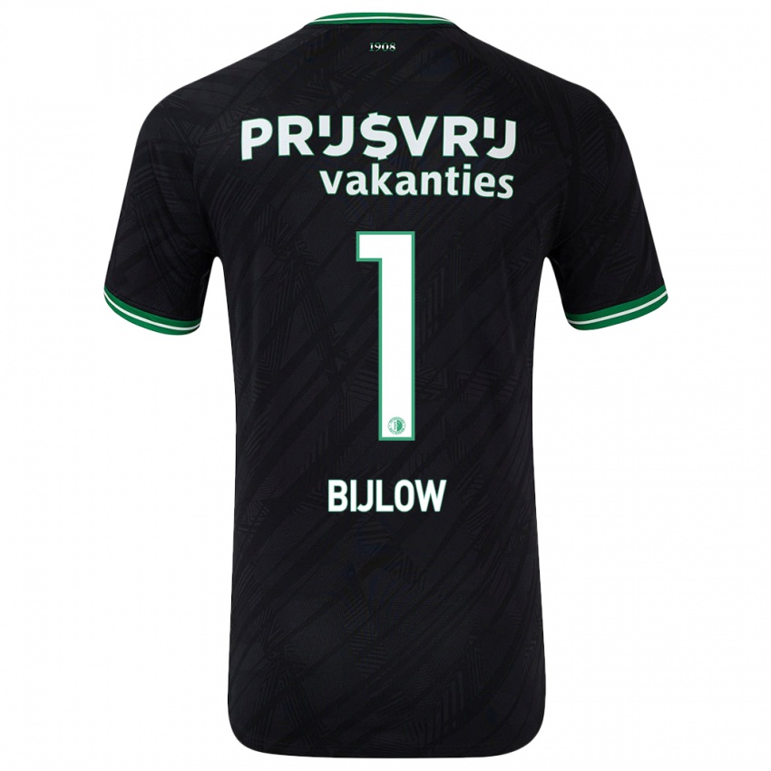 Niño Camiseta Justin Bijlow #1 Negro Verde 2ª Equipación 2024/25 La Camisa Chile