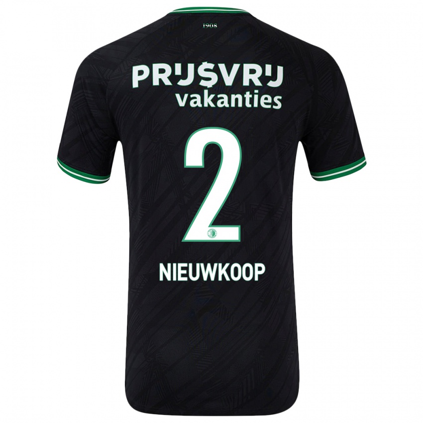 Niño Camiseta Bart Nieuwkoop #2 Negro Verde 2ª Equipación 2024/25 La Camisa Chile