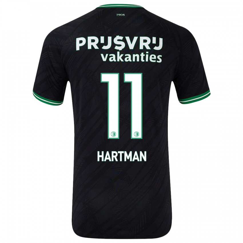 Niño Camiseta Quilindschy Hartman #11 Negro Verde 2ª Equipación 2024/25 La Camisa Chile