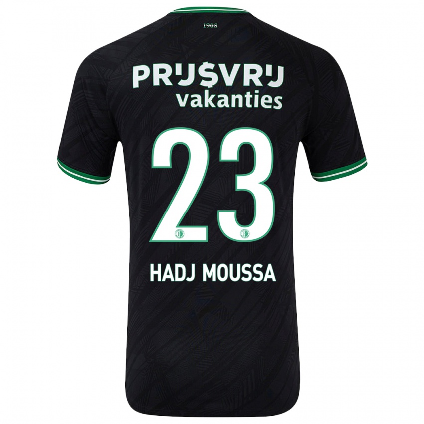 Niño Camiseta Anis Hadj Moussa #23 Negro Verde 2ª Equipación 2024/25 La Camisa Chile