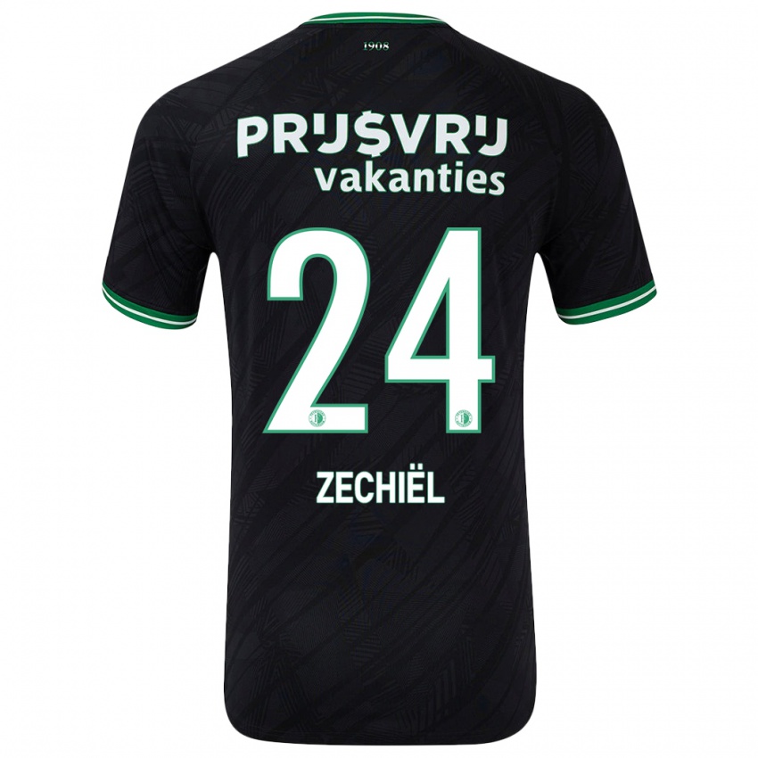 Niño Camiseta Gjivai Zechiel #24 Negro Verde 2ª Equipación 2024/25 La Camisa Chile