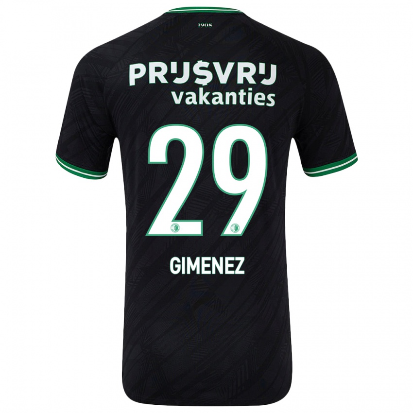 Niño Camiseta Santiago Gimenez #29 Negro Verde 2ª Equipación 2024/25 La Camisa Chile