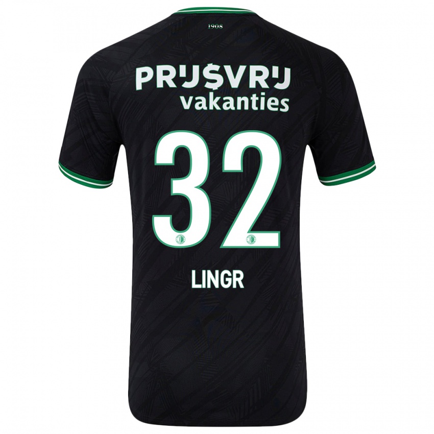 Niño Camiseta Ondrej Lingr #32 Negro Verde 2ª Equipación 2024/25 La Camisa Chile