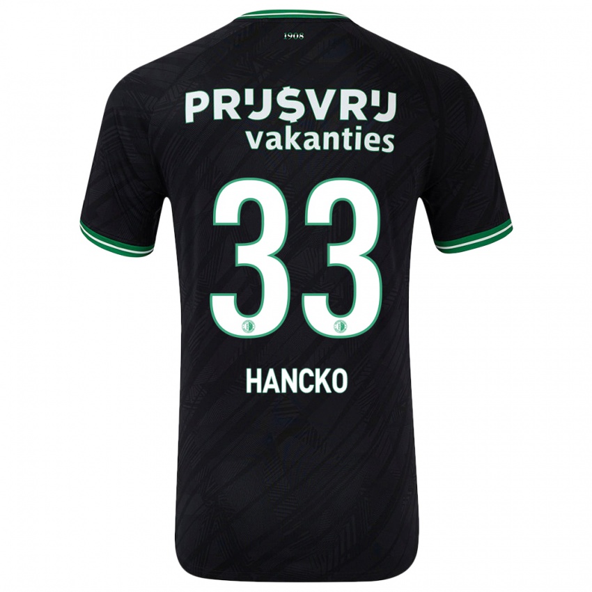 Niño Camiseta David Hancko #33 Negro Verde 2ª Equipación 2024/25 La Camisa Chile