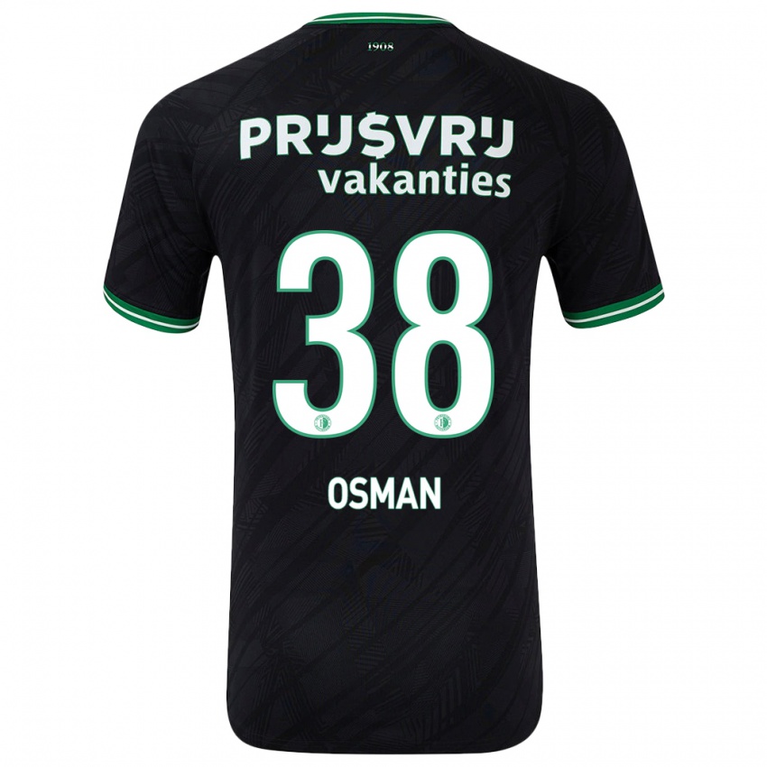 Niño Camiseta Ibrahim Osman #38 Negro Verde 2ª Equipación 2024/25 La Camisa Chile