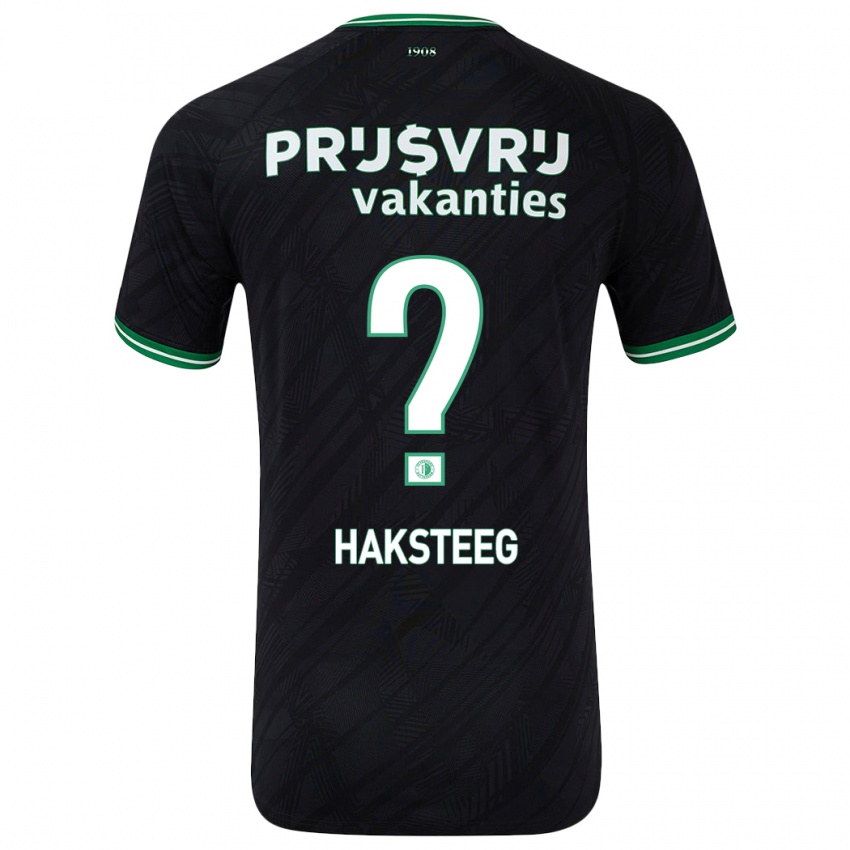 Niño Camiseta Tim Haksteeg #0 Negro Verde 2ª Equipación 2024/25 La Camisa Chile