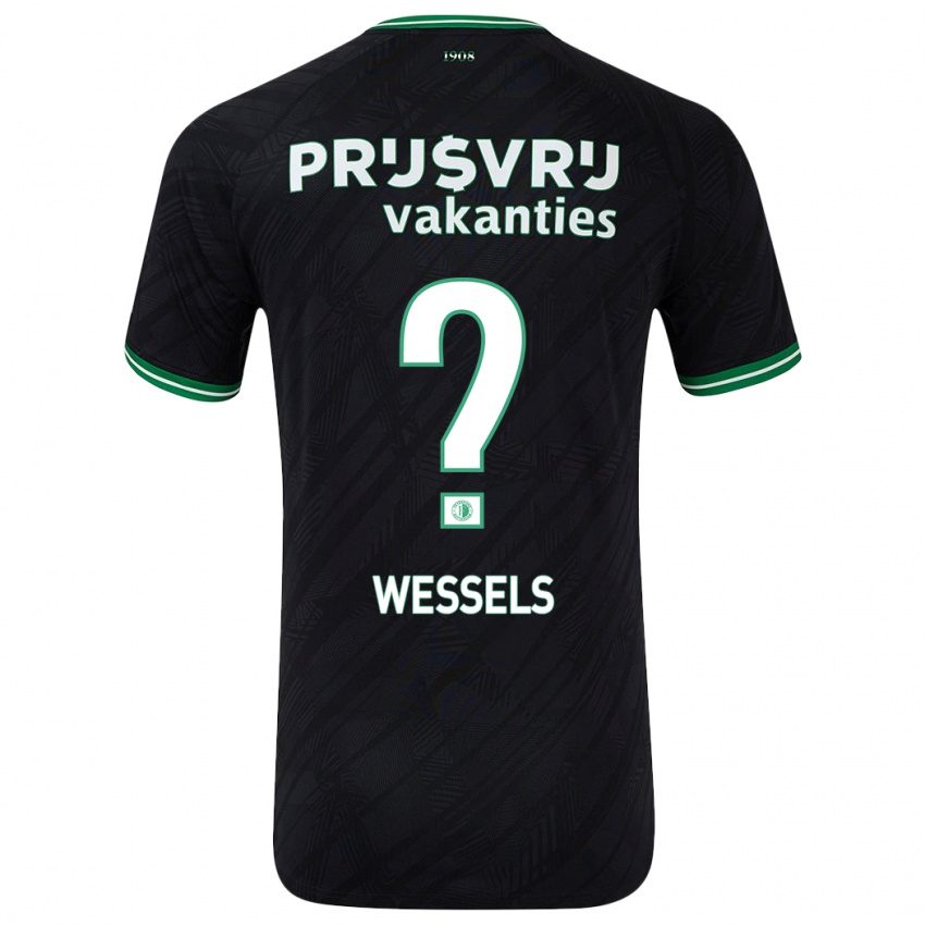 Niño Camiseta Tijme Wessels #0 Negro Verde 2ª Equipación 2024/25 La Camisa Chile