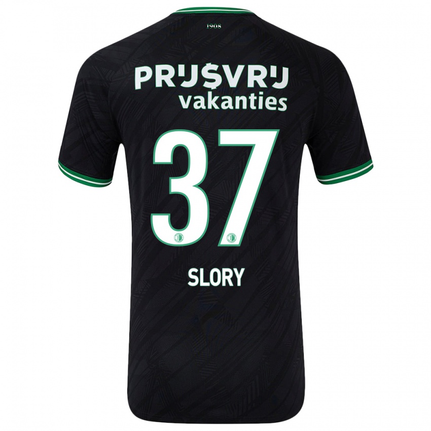 Niño Camiseta Jaden Slory #37 Negro Verde 2ª Equipación 2024/25 La Camisa Chile