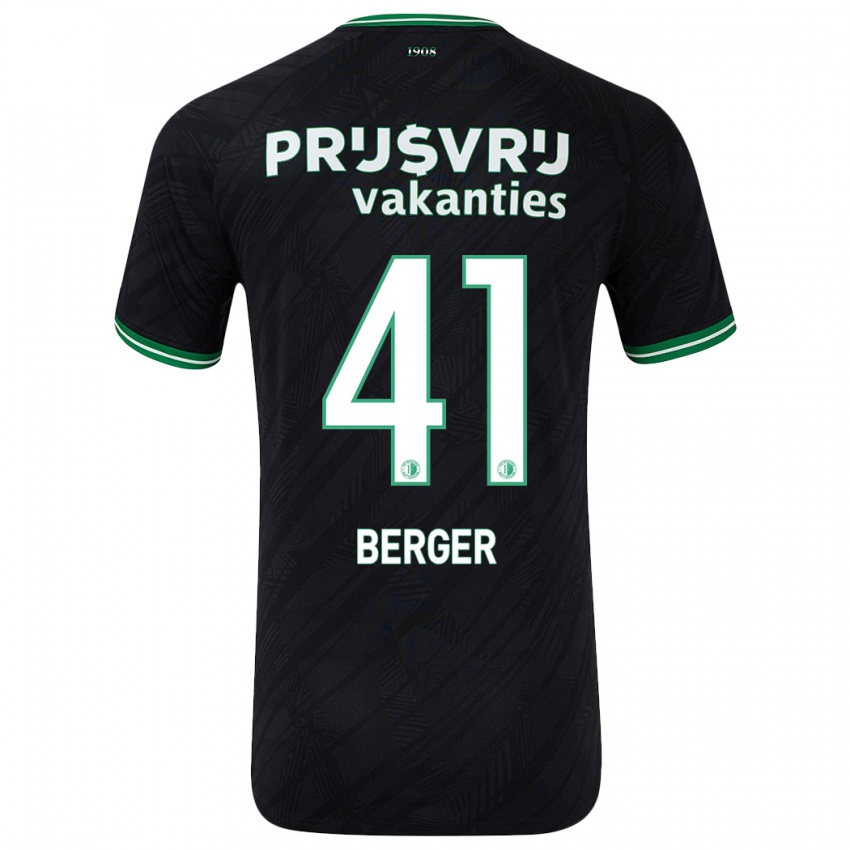 Niño Camiseta Mannou Berger #41 Negro Verde 2ª Equipación 2024/25 La Camisa Chile