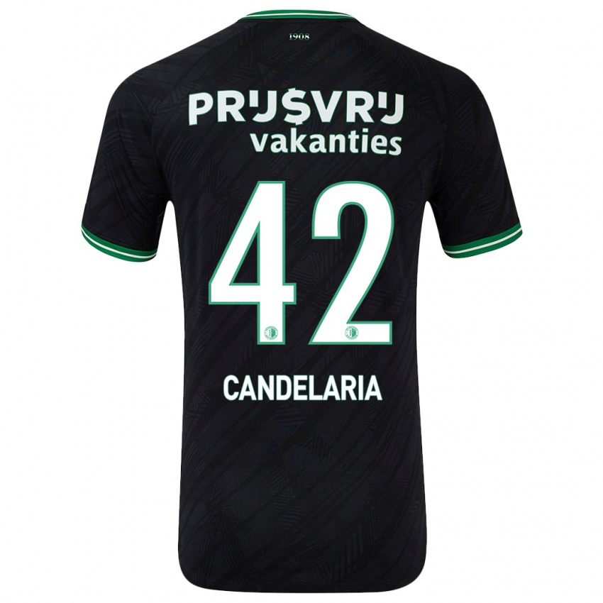 Niño Camiseta Jayden Candelaria #42 Negro Verde 2ª Equipación 2024/25 La Camisa Chile