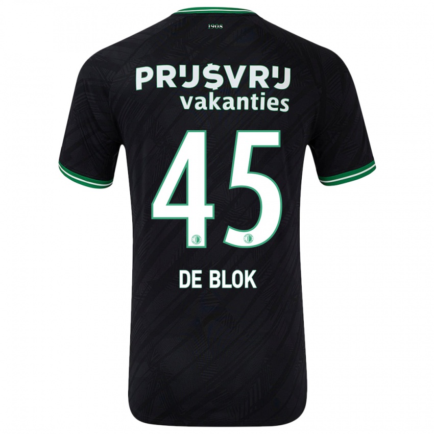 Niño Camiseta Lars De Blok #45 Negro Verde 2ª Equipación 2024/25 La Camisa Chile