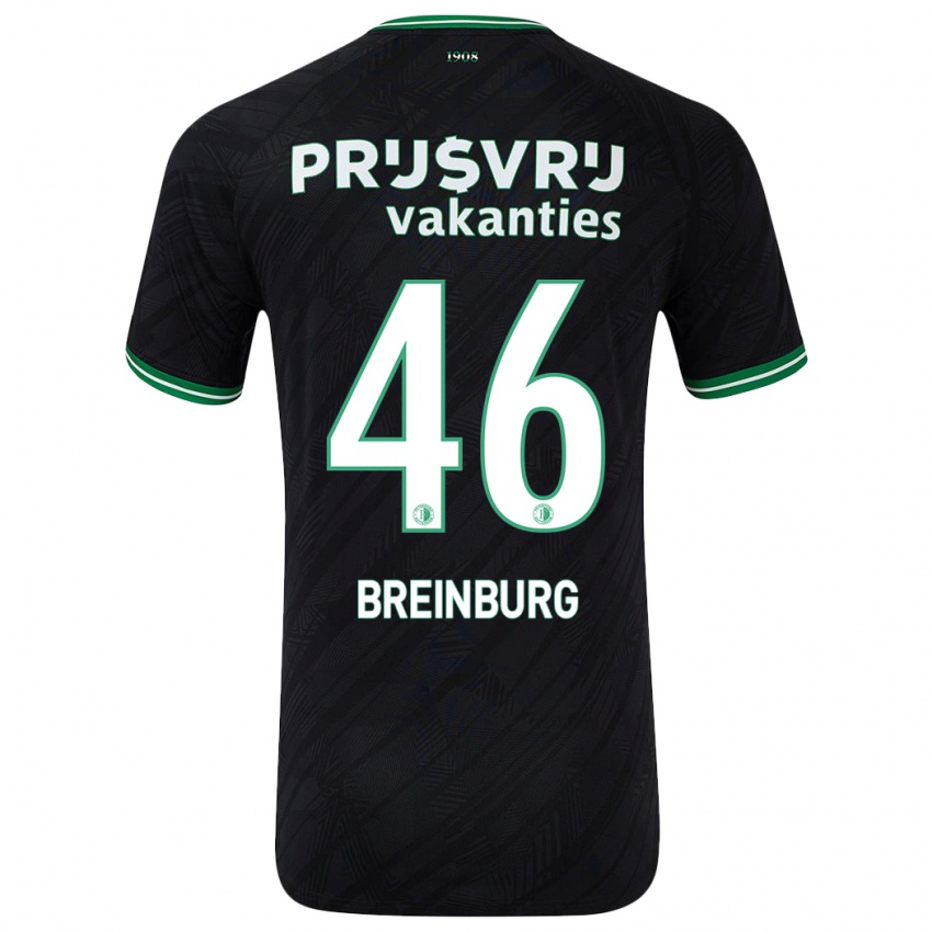 Niño Camiseta Rainey Breinburg #46 Negro Verde 2ª Equipación 2024/25 La Camisa Chile