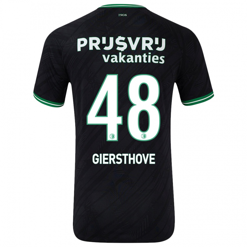 Niño Camiseta Djomar Giersthove #48 Negro Verde 2ª Equipación 2024/25 La Camisa Chile