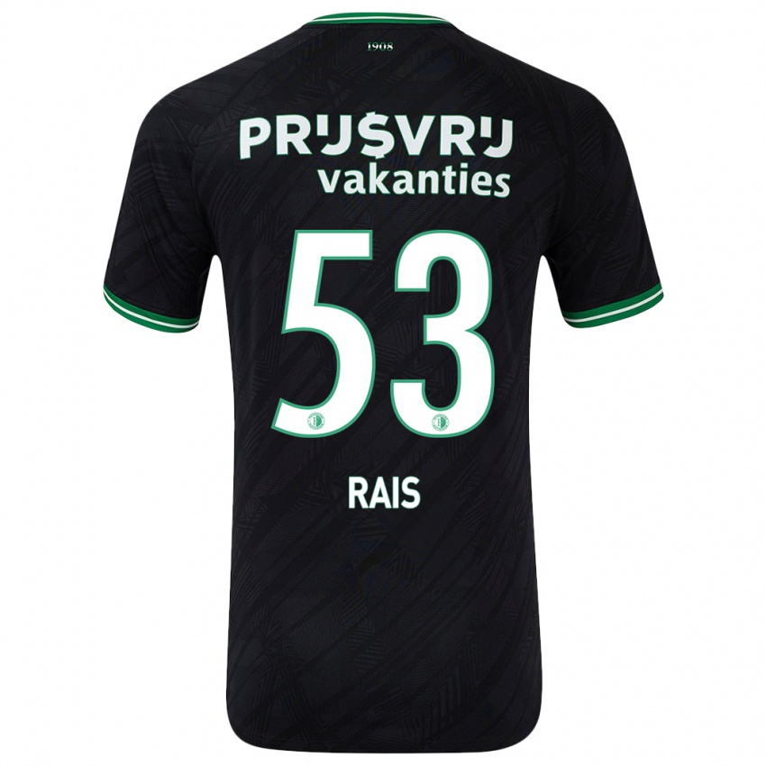 Niño Camiseta Amir Rais #53 Negro Verde 2ª Equipación 2024/25 La Camisa Chile