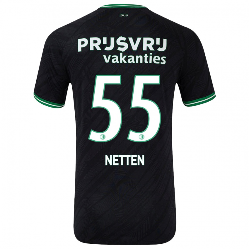 Niño Camiseta Luc Netten #55 Negro Verde 2ª Equipación 2024/25 La Camisa Chile