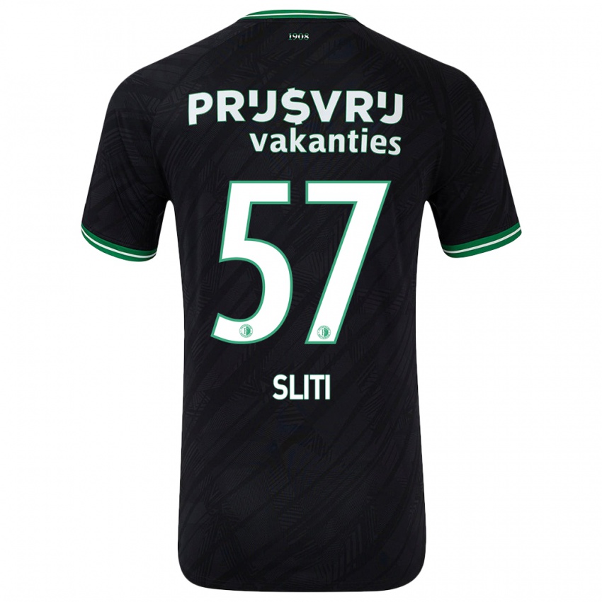 Niño Camiseta Aymen Sliti #57 Negro Verde 2ª Equipación 2024/25 La Camisa Chile