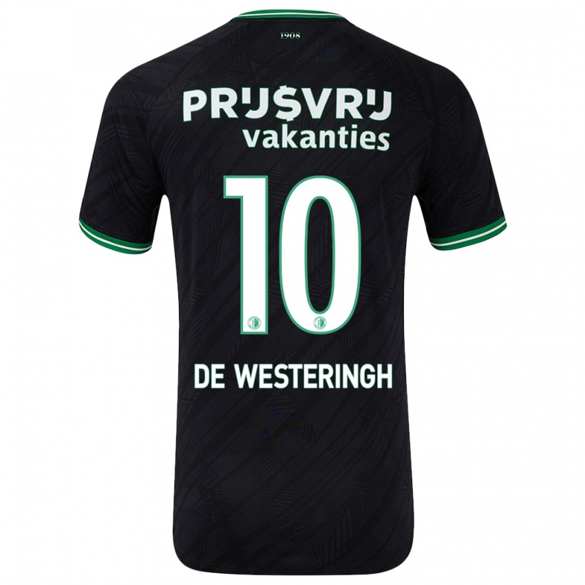 Niño Camiseta Kirsten Van De Westeringh #10 Negro Verde 2ª Equipación 2024/25 La Camisa Chile