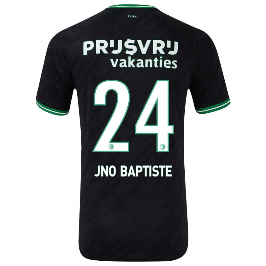 Niño Camiseta Bridget Jno Baptiste #24 Negro Verde 2ª Equipación 2024/25 La Camisa Chile