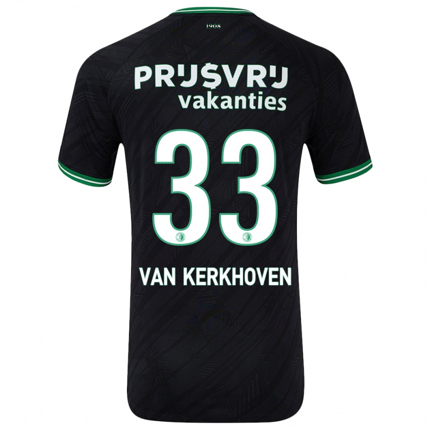 Niño Camiseta Ella Van Kerkhoven #33 Negro Verde 2ª Equipación 2024/25 La Camisa Chile