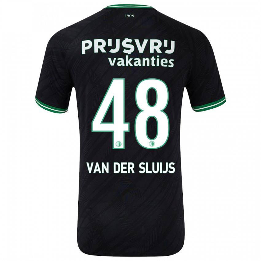 Niño Camiseta Joep Van Der Sluijs #48 Negro Verde 2ª Equipación 2024/25 La Camisa Chile