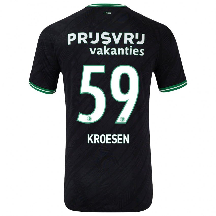 Niño Camiseta Jaimy Kroesen #59 Negro Verde 2ª Equipación 2024/25 La Camisa Chile