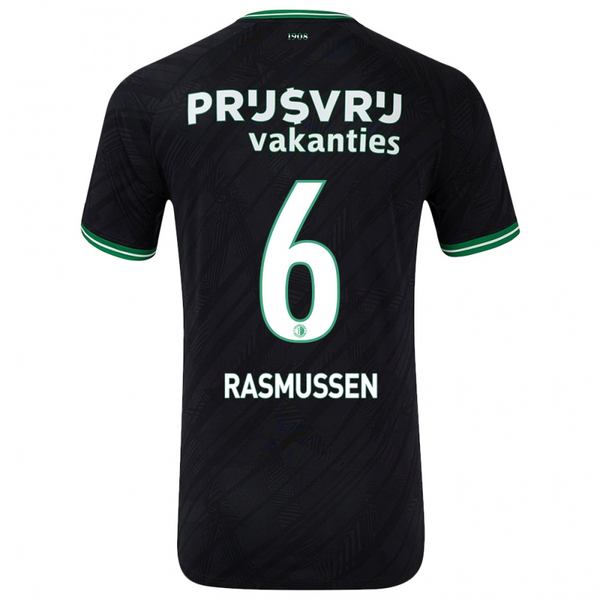 Niño Camiseta Jacob Rasmussen #6 Negro Verde 2ª Equipación 2024/25 La Camisa Chile