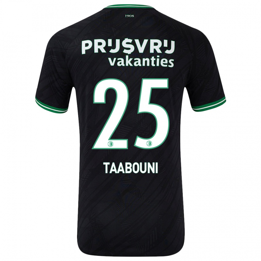 Niño Camiseta Mohamed Taabouni #25 Negro Verde 2ª Equipación 2024/25 La Camisa Chile