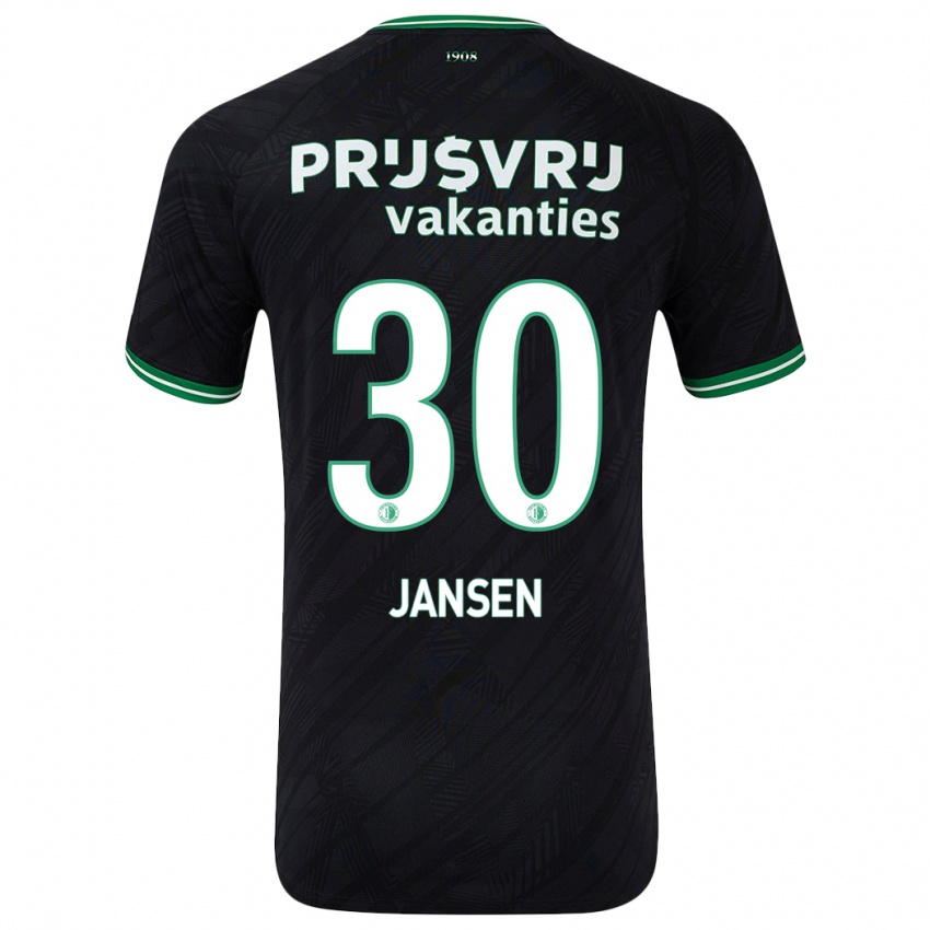 Niño Camiseta Thijs Jansen #30 Negro Verde 2ª Equipación 2024/25 La Camisa Chile