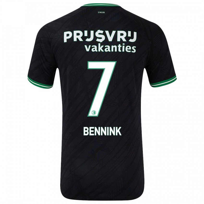 Niño Camiseta Maxime Bennink #7 Negro Verde 2ª Equipación 2024/25 La Camisa Chile