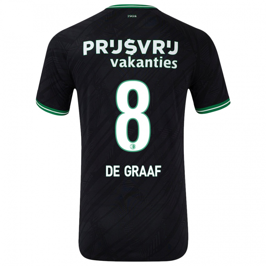 Niño Camiseta Esmee De Graaf #8 Negro Verde 2ª Equipación 2024/25 La Camisa Chile