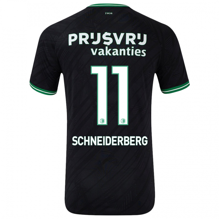 Niño Camiseta July Schneiderberg #11 Negro Verde 2ª Equipación 2024/25 La Camisa Chile