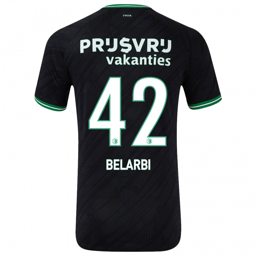 Niño Camiseta Abdel Belarbi #42 Negro Verde 2ª Equipación 2024/25 La Camisa Chile