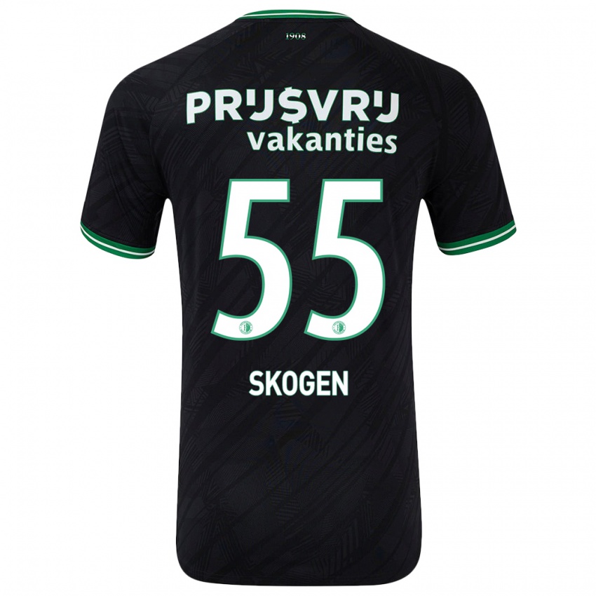 Niño Camiseta Sondre Skogen #55 Negro Verde 2ª Equipación 2024/25 La Camisa Chile