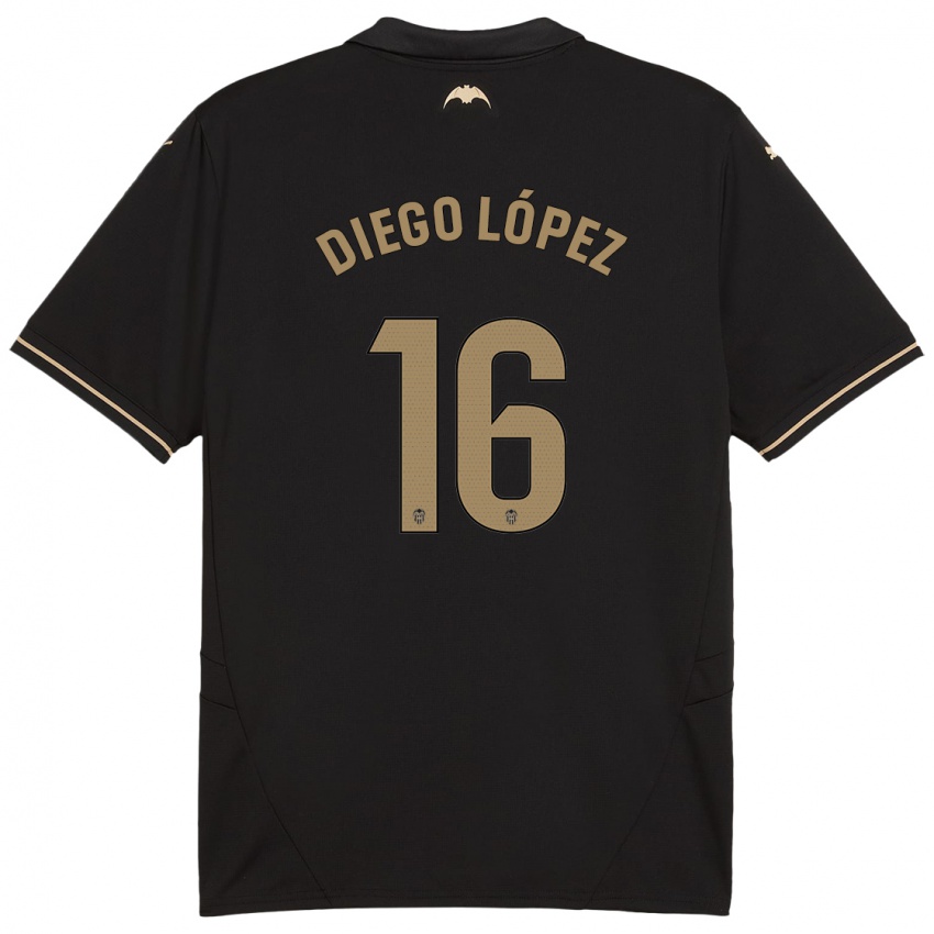 Niño Camiseta Diego Lopez #16 Negro 2ª Equipación 2024/25 La Camisa Chile