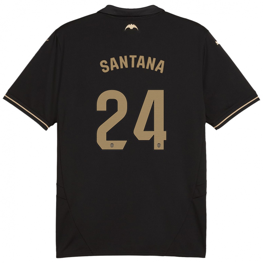 Niño Camiseta Ismael Santana #24 Negro 2ª Equipación 2024/25 La Camisa Chile