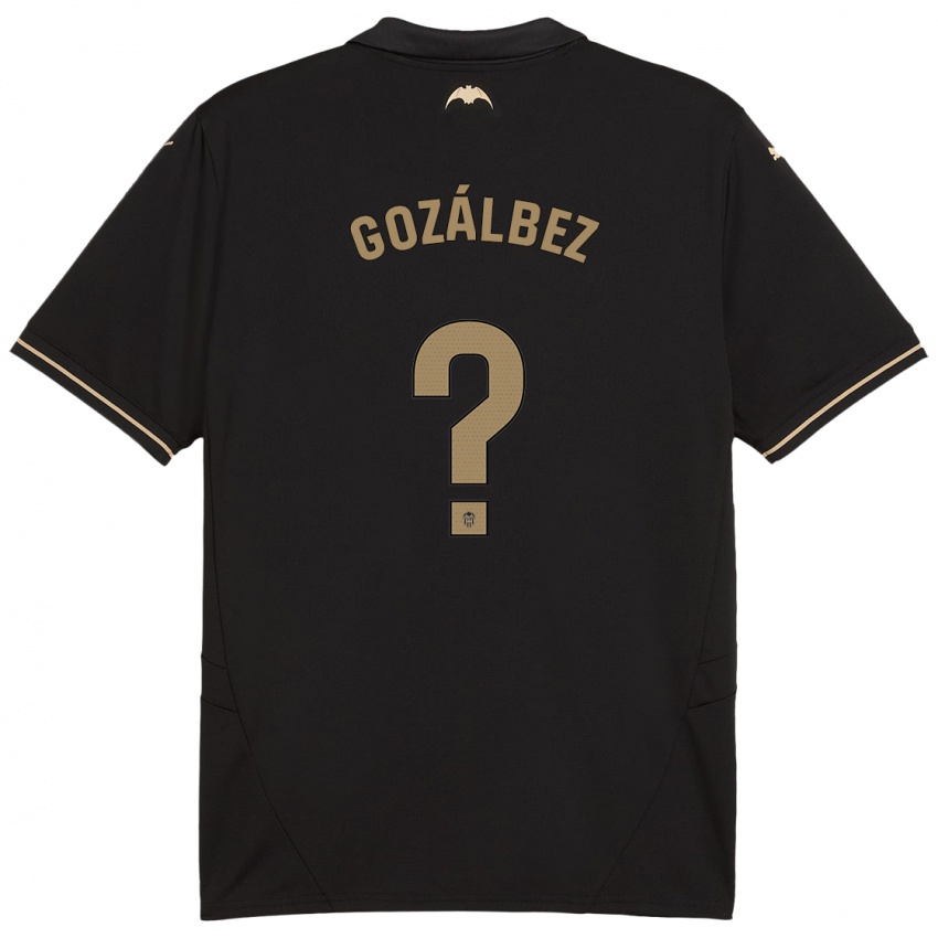 Niño Camiseta Pablo Gozálbez #0 Negro 2ª Equipación 2024/25 La Camisa Chile